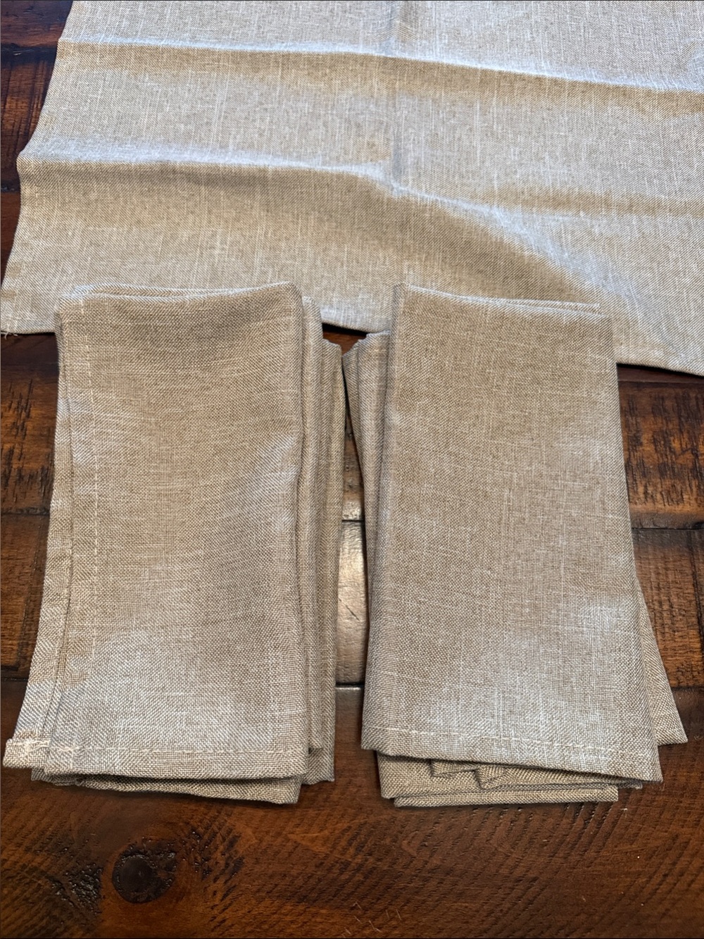8 Beige Napkins by Colordrift. Like new.